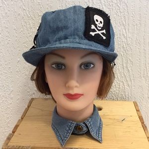 Denim Military Hat